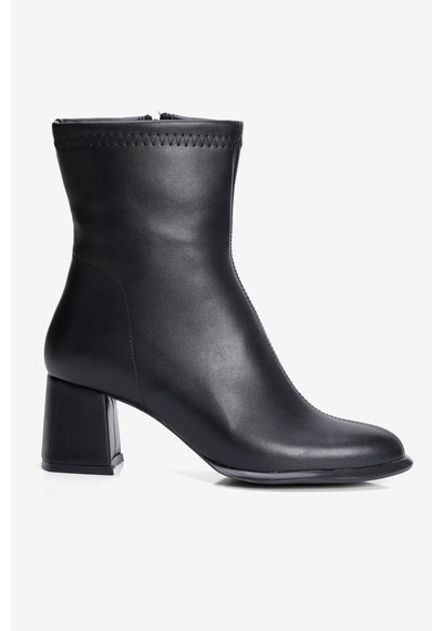 Mubiano Kadın Topuklu Bot Fermuarlı Jade Siyah