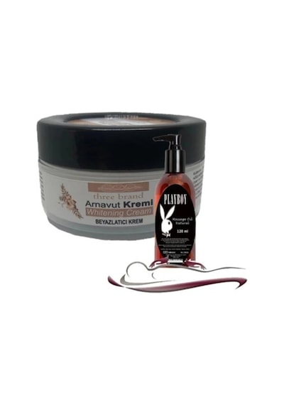 Playboy Three Brand Whitening Cream 4 Adet Arnavut Kremi 50 Ml Kremi İle 120ml Masaj Yağı