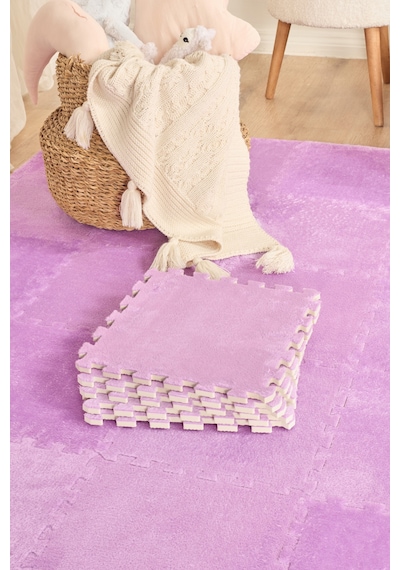 Puzzle Mat Mor 30x30 CM 4 Parça Bebek Çocuk Genç Odası Halısı Bebek Çocuk Genç Odası Halısı