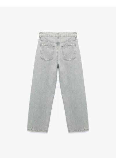 Koton Normal Bel Düğmeli Cepli Pamuklu Geniş Paça Jean Pantolon - Bianca Wide Leg Jeans Gri 6wal40030md Gri Koton Normal Bel Düğmeli Cepli Pamuklu Geniş Paça Jean Pantolon - Bianca Wide Leg Jeans Gri 6wal40030md Gri