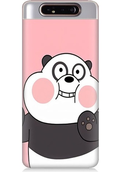 Samsung Galaxy A80 Uyumlu Sevimli Panda Desenli Silikon Kılıf