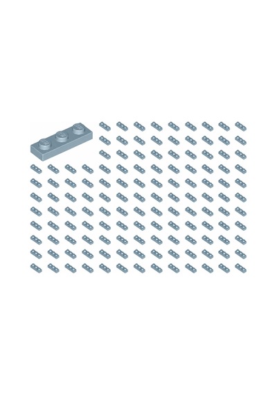 Yedek Parçalar: Plate 1x3: 100 Adet 1x3 Plate Parts Plaka Parçası Kum Mavisi - Sand Blue Plate 3623
