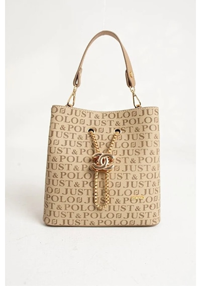 Just Polo Kadın Günlük Kullanıma Uygun Ayarlanabilir Askılı Şık El & Omuz Çantası Shoulder Bag Vizon