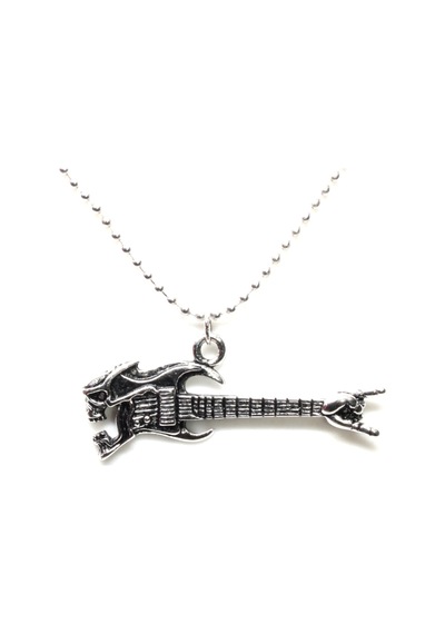 Blora Aksesuar Metal Gitar Bijuteri Kolye No:2 Gümüş