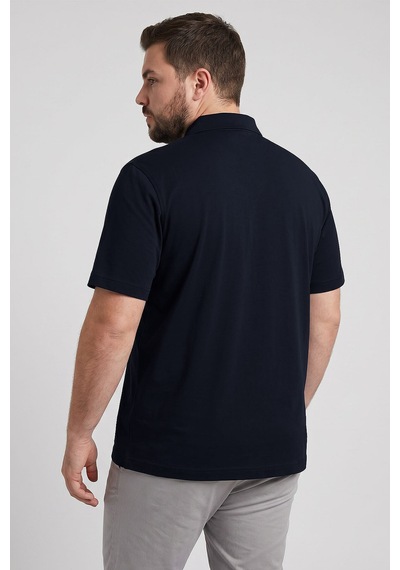 Tommy Life Lacivert Polo Yaka Büyük Beden Battal Erkek T-shirt - 88511