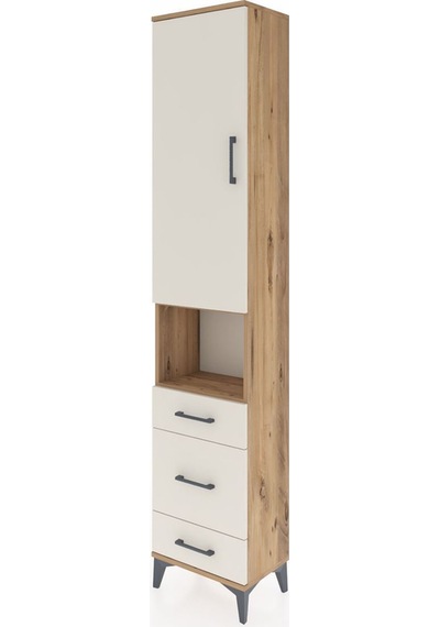 Arges Dolap 3 Raflı 3 Çekmeceli Tek Askılı 44x30x221 Çam-aytaşı Atlas Çam