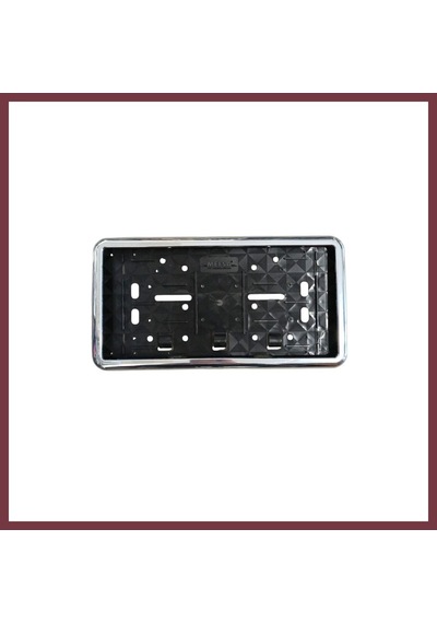 Storeşahin Çerçeveli Dikdörtgen Plakalık Plaka Altlığı Krom Nikelajlı 32x17cm 1 Adet Shn0720