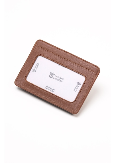 Ancora Leather Hakiki Deri-minimal Tasarım Kartlık-26205-kişiye Özel İsim Baskılı Taba