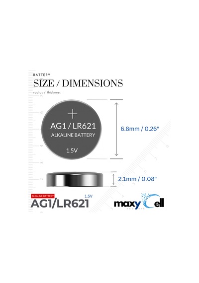 MaxyCell 24 Adet Ag1 Lr41 Lr736 / L736 / G3 / G3a / 3ga / 192 / Gp192 / V3ga / Rw87 1.5v MaxyCell Düğme Piller