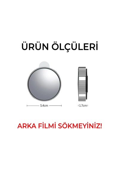 Fr-404 Vantuzlu Oto Kör Nokta Aynası Ayarlanabilir Tak-çıkar Dönerli Prizmatik 360 Derece Krom