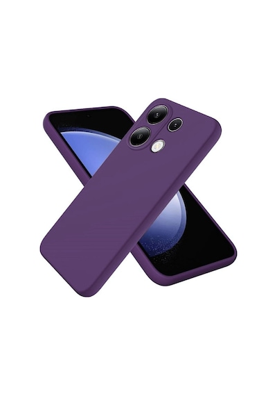 Redmi Note 13 Pro 4g Uyumlu Silikon Kılıf - Kamera Korumalı Esnek Pastel Renk Kapak - Mor
