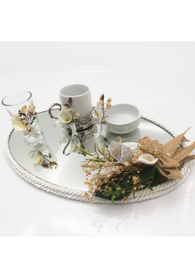 Loradavet Lora Davet Söz Nişan Yüzük Tepsisi ve Damat Fincanı Kahve Tepsi (460855443)