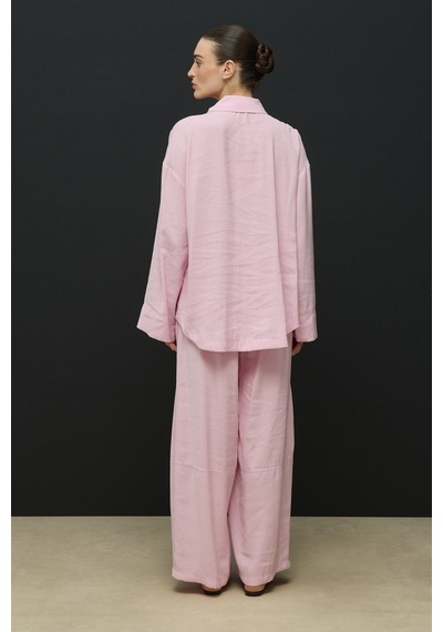 Molene Pembe Comfort Gömlek Pantolon Takım