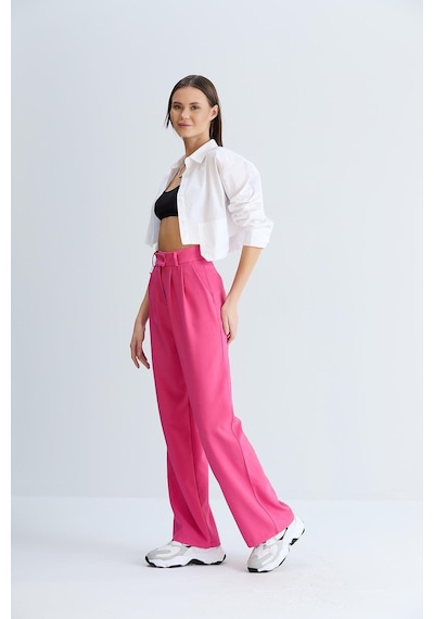 Sortie Collection Rahat Kesim Klasik Model Kumaş Pantolon Fuşya-fuşya Fuşya