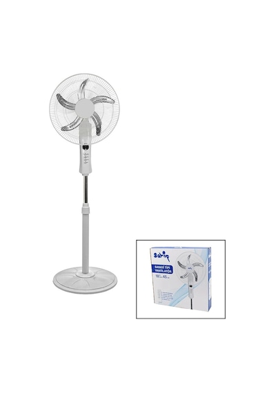 Vantilatör Uzaktan Kumandalı Vantilatör Sanayi Tipi 5 Metal Pervaneli 3 Kademe Hız Ayarlı