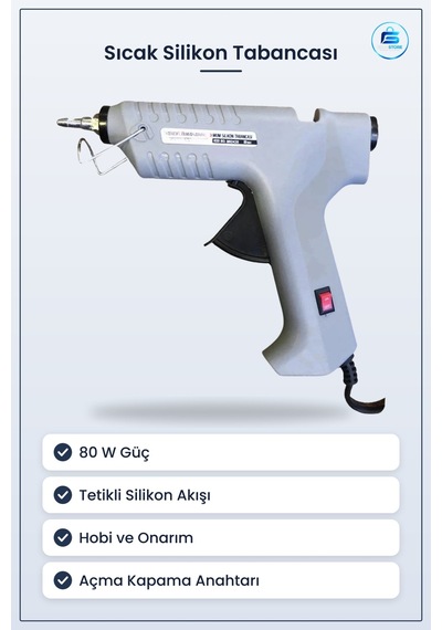 Sıcak Silikon Tabancası 80 W Hobi Onarım El İşi Tamir Yapıştırma