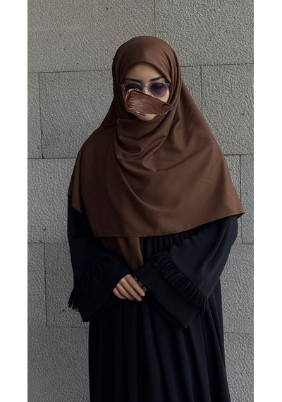 Qalortex Scarf Pamuklu Organik Modal Eşarp-kahve