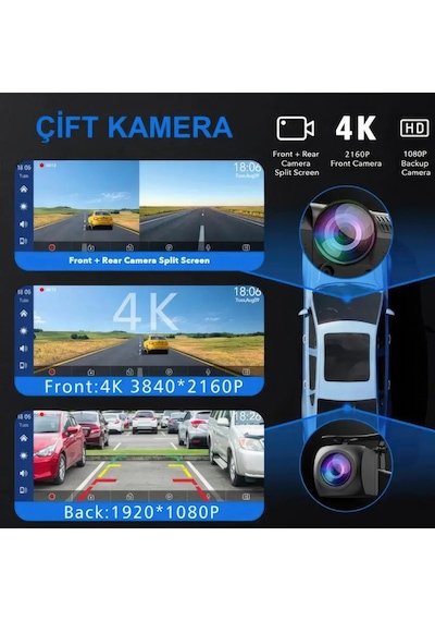 Yeni Tasarım Kablosuz Ekranlı Hassas Dokunmatik Carplay Android Auto Uyumlu 4k 10.2 Inç Çift Kameralı Araç Multimedya Ekranı 10.2" Yeni Tasarım Kablosuz Ekranlı Hassas Dokunmatik Carplay Android Auto Uyumlu 4k 10.2 Inç Çift Kameralı Araç Multimedya Ekranı 10.2"