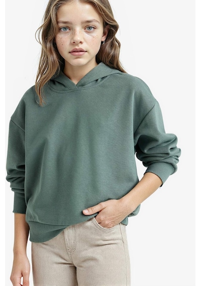 Defacto Kız Çocuk Relax Fit Kapüşonlu Basic Düz Sweatshirt F0008a825augn470 Yeşil Defacto Kız Çocuk Relax Fit Kapüşonlu Basic Düz Sweatshirt F0008a825augn470 Yeşil