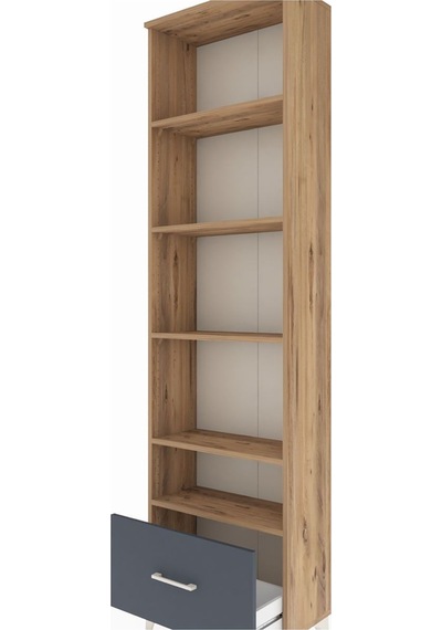 Arges Dolap 5 Raflı Tek Çekmeceli 60x30x221 Çam-antrasit Çam