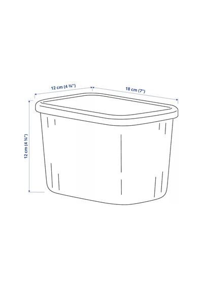 Ikea Rykta Kapağı İle Konteyner 182450775 Gri