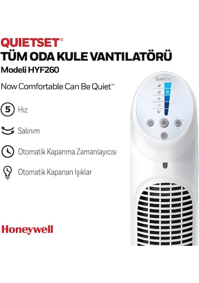 Honeywell Quietset Hyf260 Salınımlı Kule Vantilatör