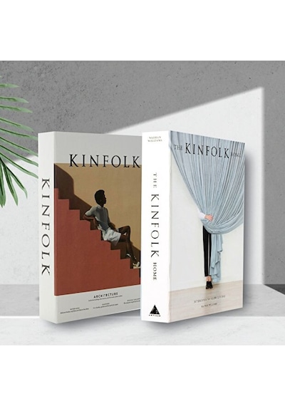 2'li Kinflok Perde & Merdiven Dekoratif Kitap Kutu