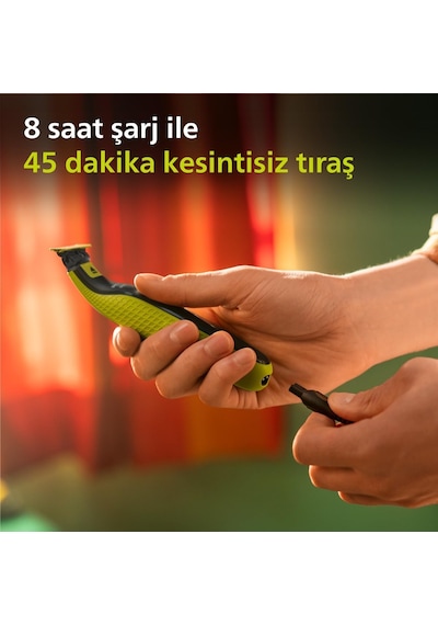 Philips Oneblade Yüz İçin Hibrit Tıraş Makinesi Sakal Şekillendirici 5'i 1 Arada Ayarlanabi