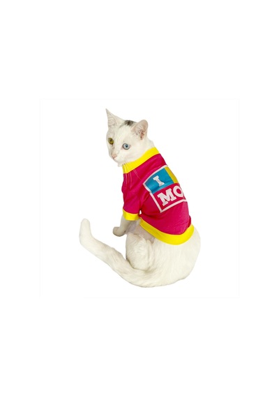Kemique Love Mom Pink Oval Yaka Anneler Günü Kedi Tişörtü