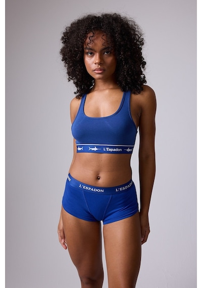 Racer Crop Top Racer Back Crop Top-3'li Avantaj Paketi-3397 Amblem Mavisi
