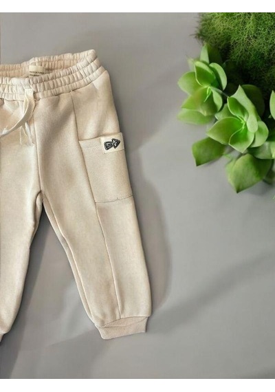 Zekids Çocuk 3 İplik Şardonlu Eşofman Alt-14209 Krem