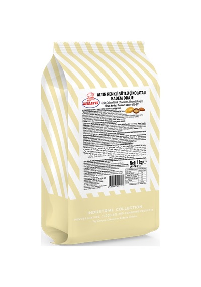 Ovalette Altın Renkli Sütlü Çikolatalı Badem Draje 1 Kg