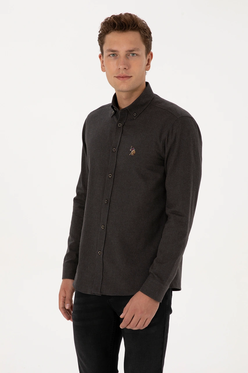 U.S. Polo Assn. Erkek Siyah Uzun Kollu Basic Gömlek 50307686-VR046