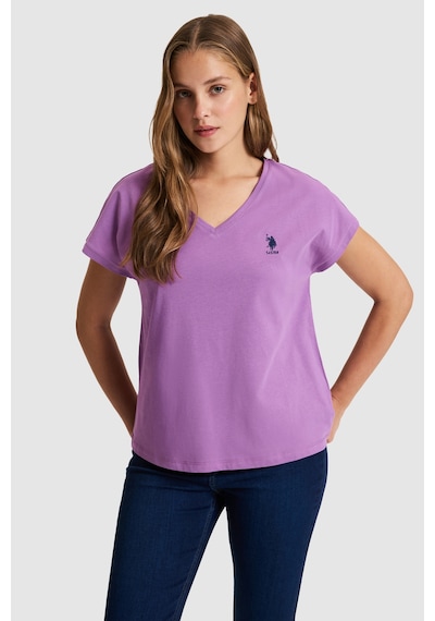 U.s. Polo Assn. Kadın Menekşe Tişört Basic 50323541-vr037 Menekse