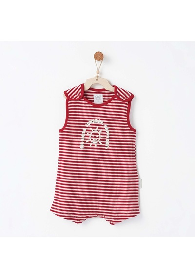 Andywawa Bebek Tulum Romper Bamboo Strıped Anw-ac26670 Kırmızı