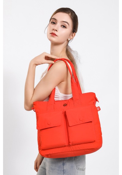 Smart Bags Siyah Ultra Hafif Kumaş Günlük Büyük Boy Kadın Omuz Çantası