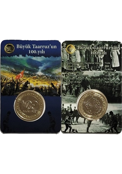 Büyük Taaruz'un 100. Yılı 1 Lira 2022, Hatıra Para Ve Kiti.
