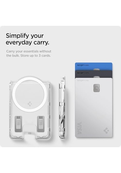 Magsafe & Magnet Destekli Cüzdan Ultra Hybrid Mag Fit 3 Kartlık Şeffaf - Afa09206 Spigen Tr li