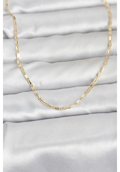 Mey İthalat Cm 14k Gold Renk Lazerli Zincir Model 60 Cm Kadın Kolye Çok renkli