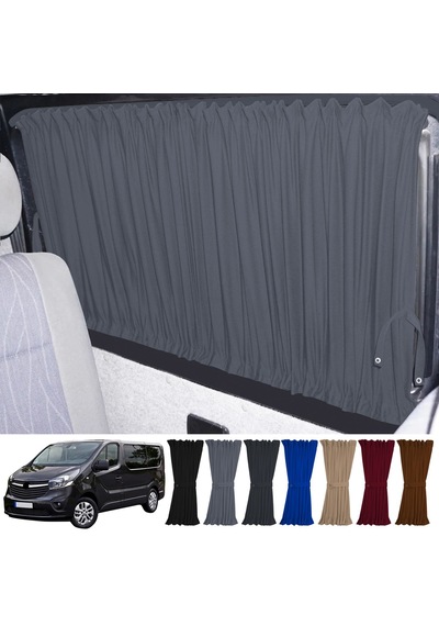 Pandami Opel Vivaro B 2014-2019 Uyumlu Gri Raylı Oto Perde Takımı