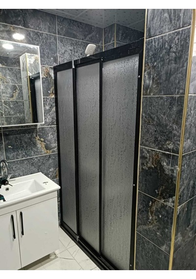 Nokta Duşakabin Teknesiz Plastik Camlı Duşakabin İki Duvar Arası 1 Sabit 2 Hareketli 3 Lü Panel Şeffaf