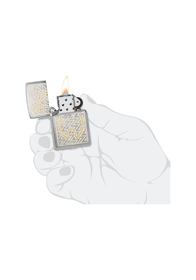 Zippo Tread Flame Dizayn Çakmak Gri