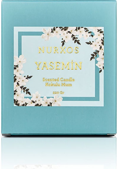 Nurxos 9687 Yasemin Kutulu 2 Adet Kokulu Mum + Freshener Oda Spreyi