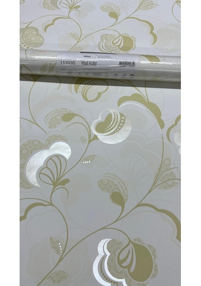 Soft Fıstık Yeşili Çiçek Desen Duvar Kağıdı 111035 Çok Renkli