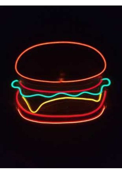 Hamburger Neon Led Burger Tabela Neon Duvar Dekorasyonu