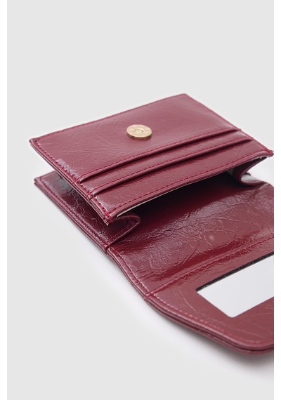 Shule Bags Leya Ayna Ve Ruj Cepli Kadın Cüzdan Bordo