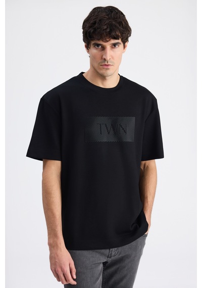 Twn Relaxed Fit Siyah Düz T-shirt 6ec146171620m 001