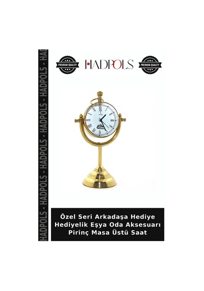 Özel Seri Arkadaşa Hediye Hediyelik Eşya Oda Aksesuarı Pirinç Masa Üstü Saat Pirinç Sarısı