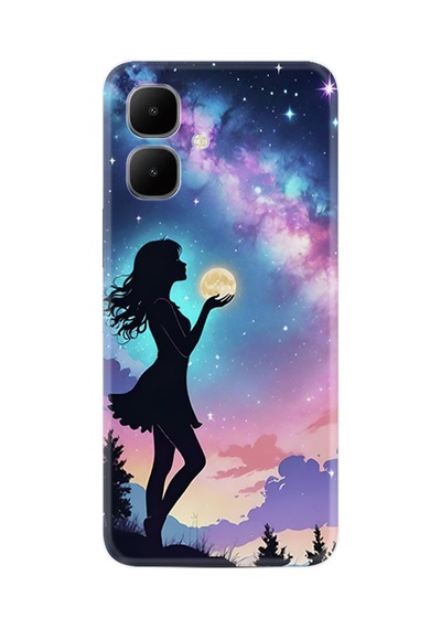Infinix Smart 10 Kılıf Boutique Baskılı Resimli Woman İn Moon Pcode -005