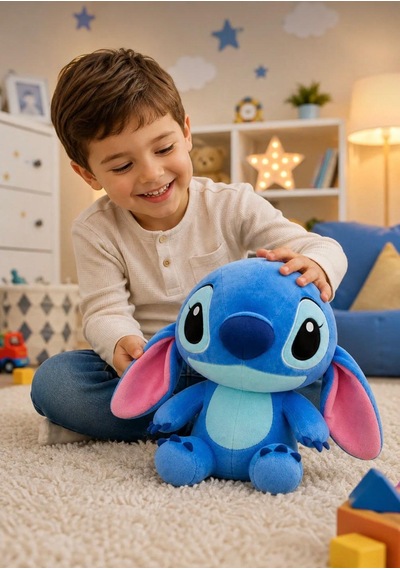 Stitch Peluş Oyuncak 30 Cm Yumuşak Hediyelik Sevimli Oyun Ve Uyku Arkadaşı Orta Boy Mavi